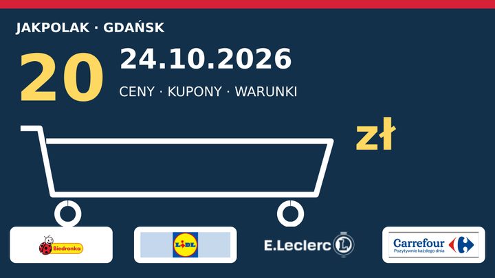 20 покупок в Гданьске: выпуск 24.10.2026 и логотипы четырёх магазинов